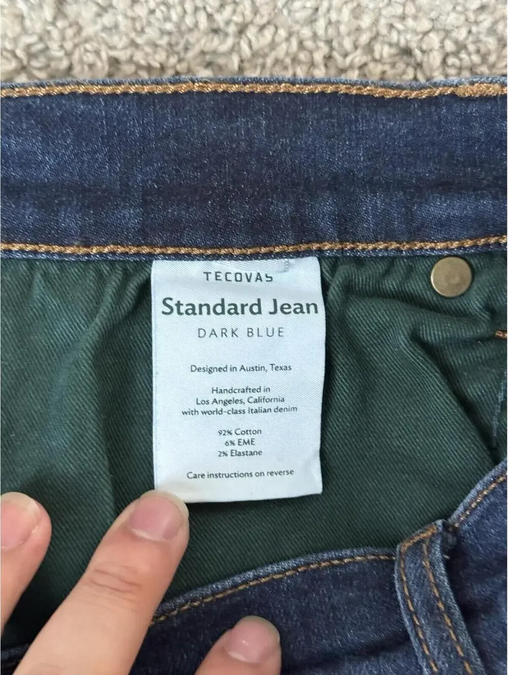 Tecovas Premium Standard Jeans Mens 40x30 Dark Wash Denim Western Cowboy Rodeo